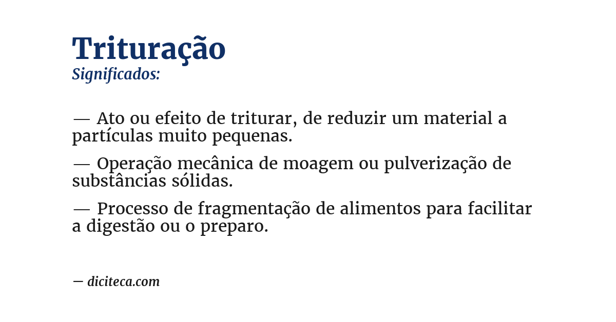 Significado de trituração