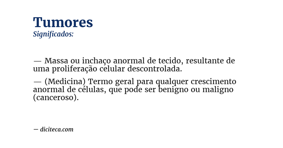 Significado de tumores