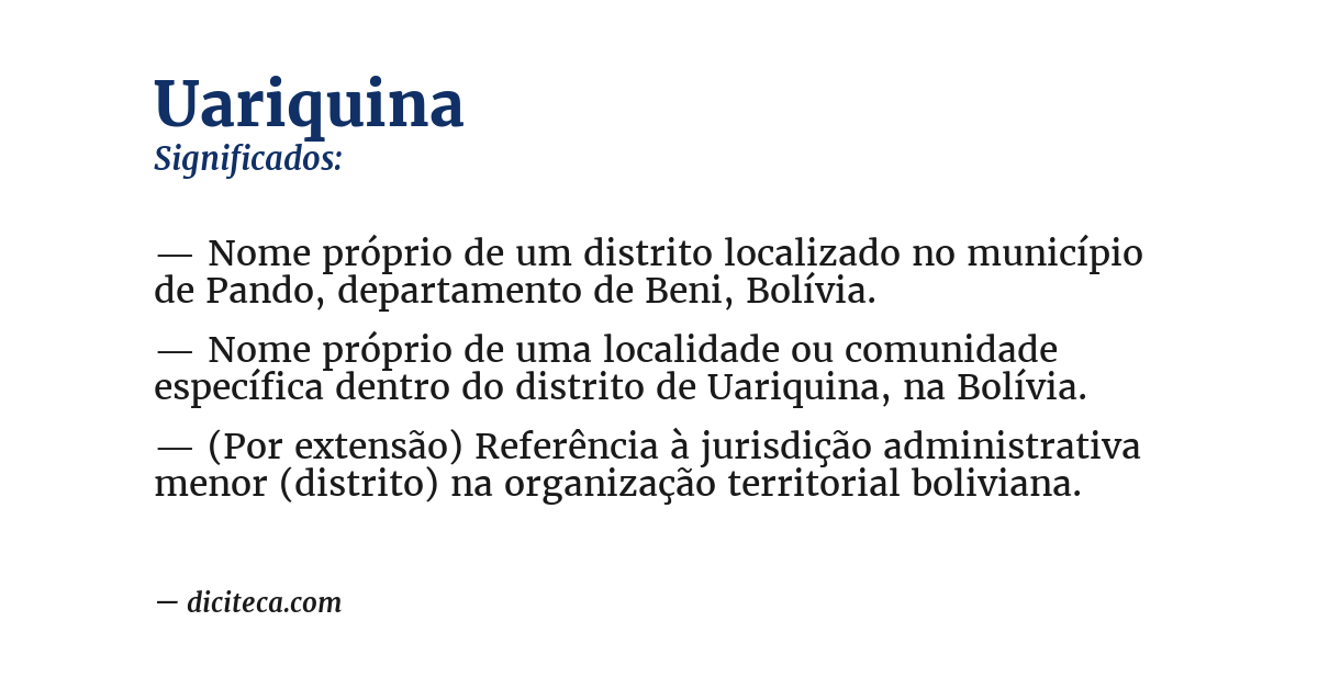 Significado de uariquina