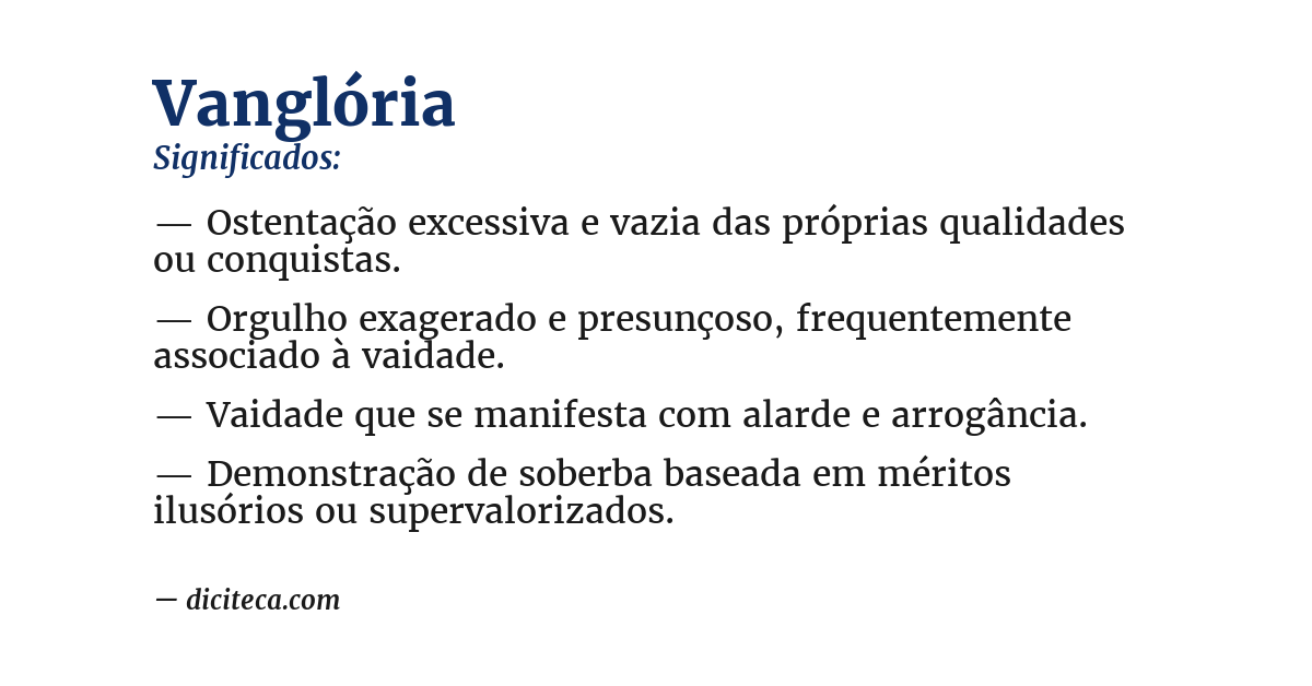 Significado de vanglória
