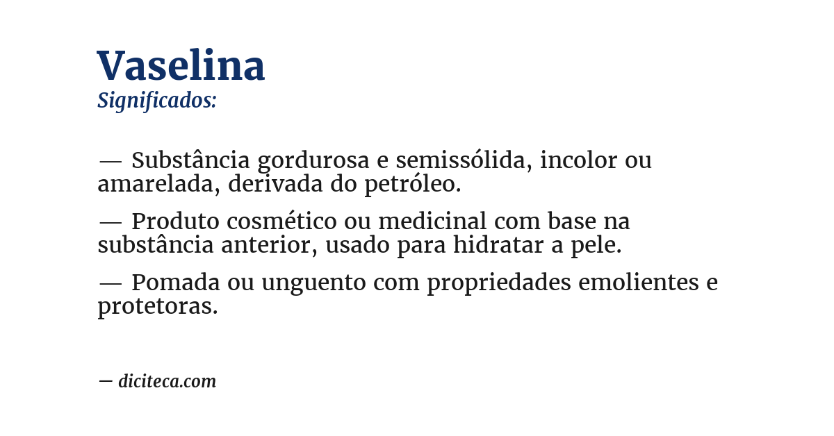 Significado de vaselina