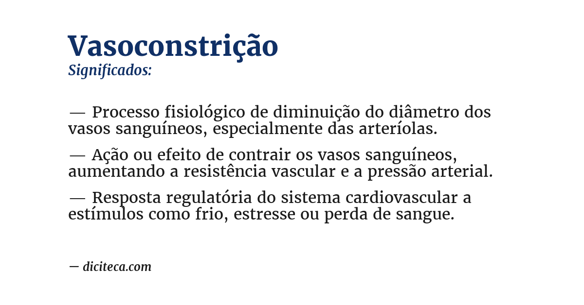 Significado de vasoconstrição