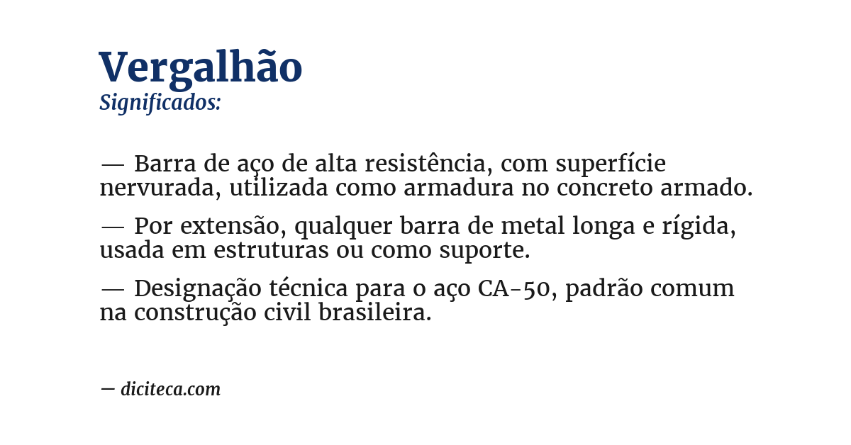 Significado de vergalhão