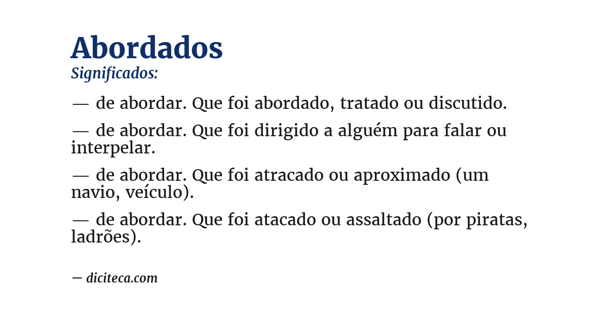 Significado de abordados