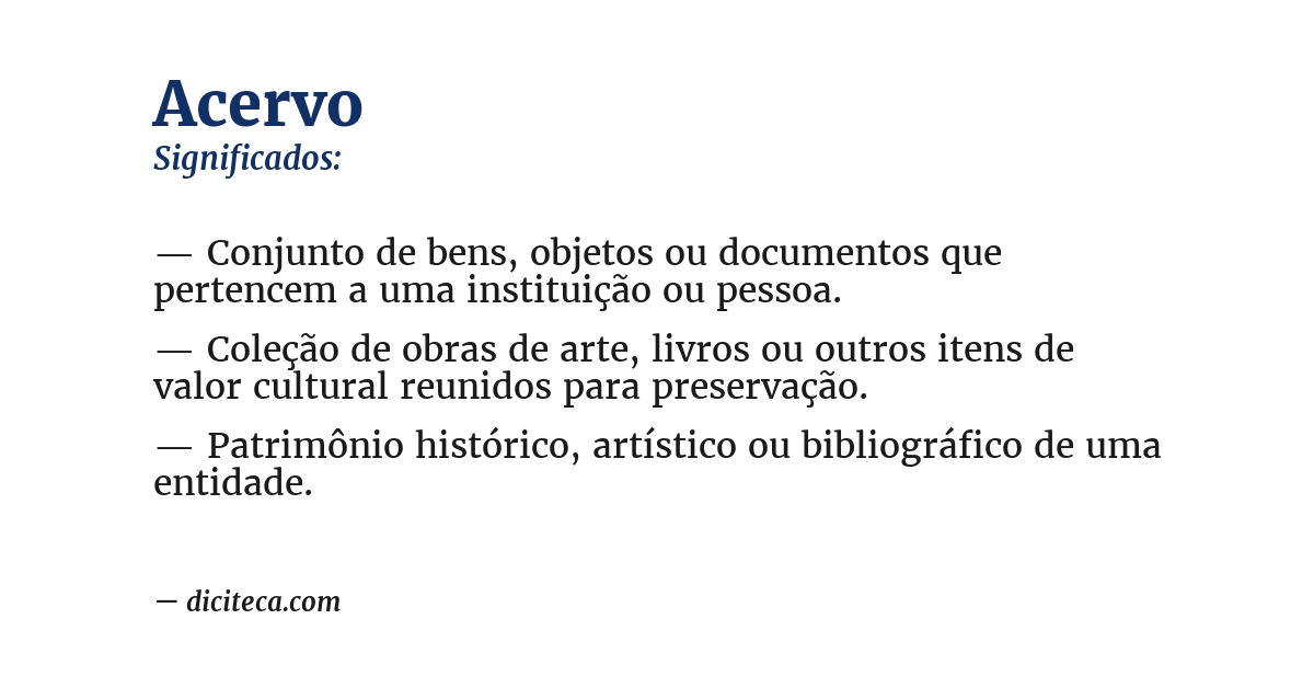 Significado de acervo