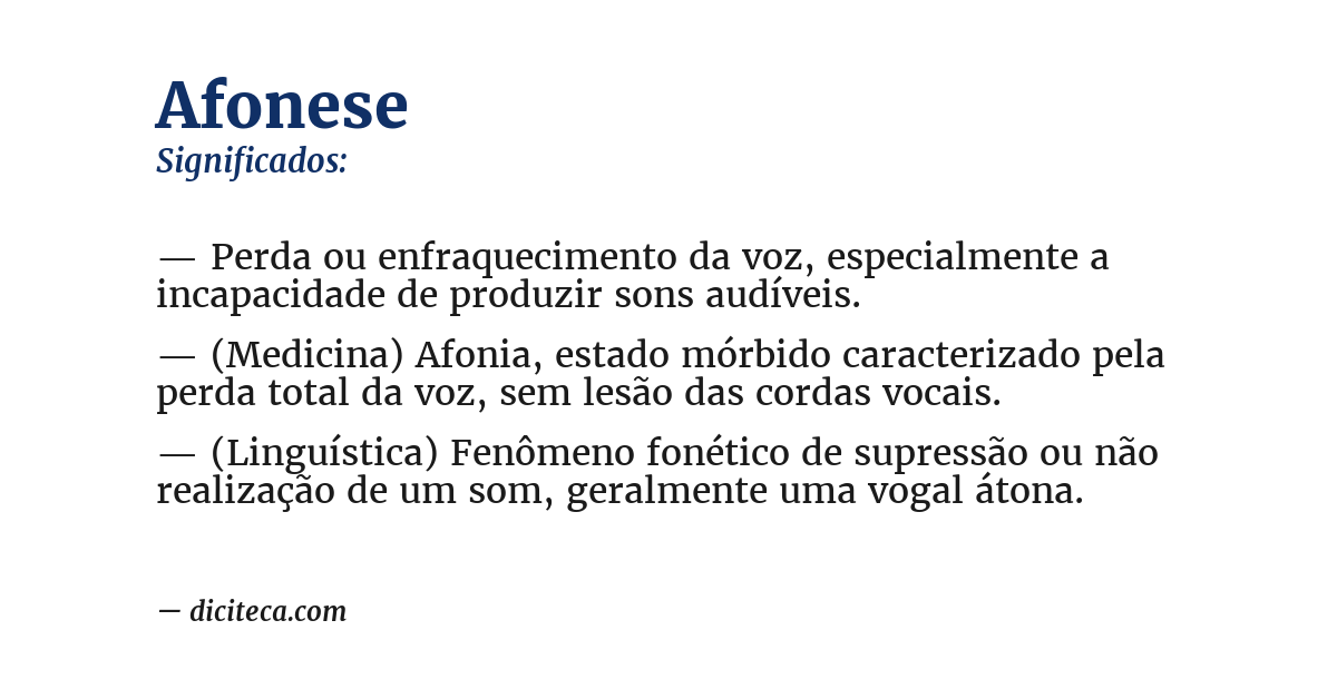Significado de afonese