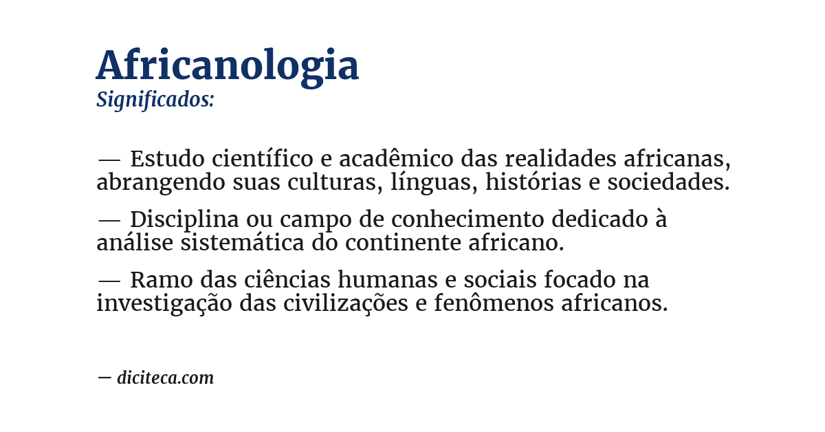 Significado de africanologia