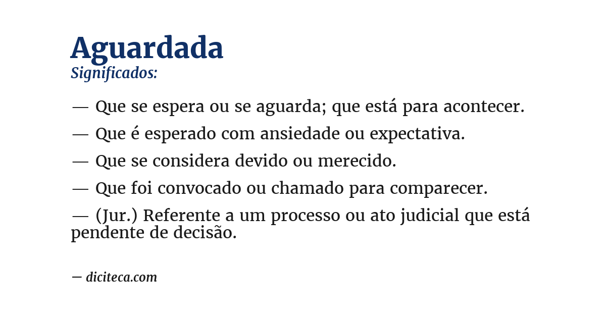 Significado de aguardada