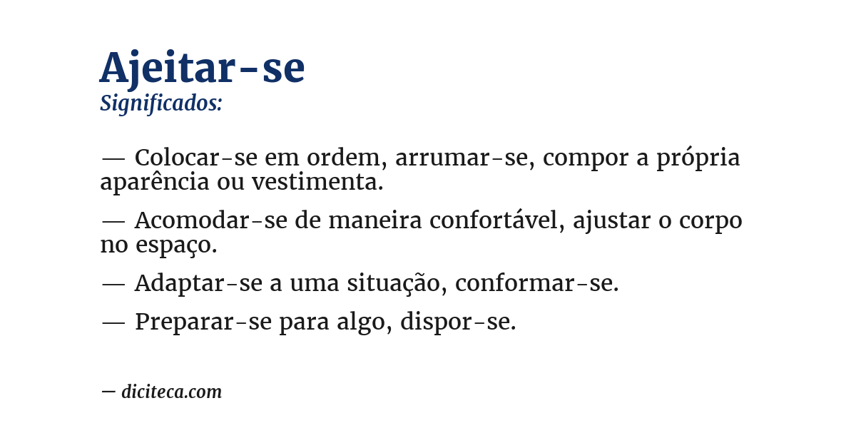 Significado de ajeitar-se