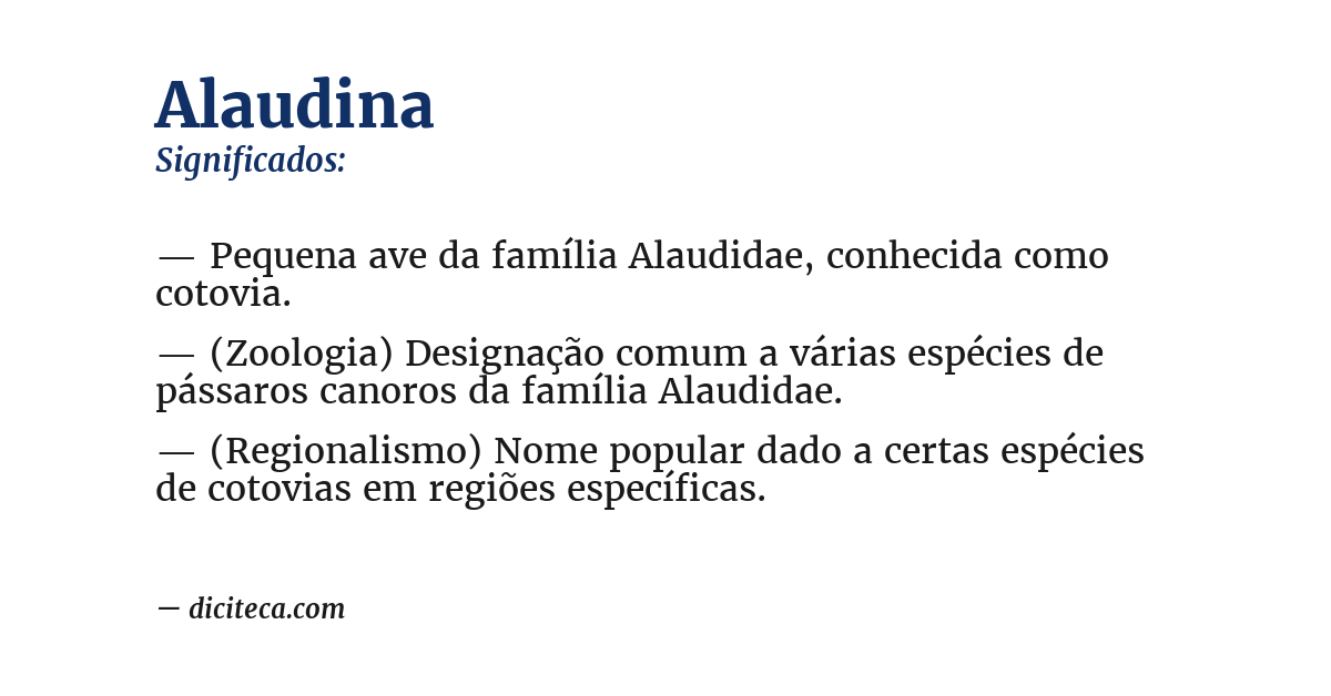 Significado de alaudina