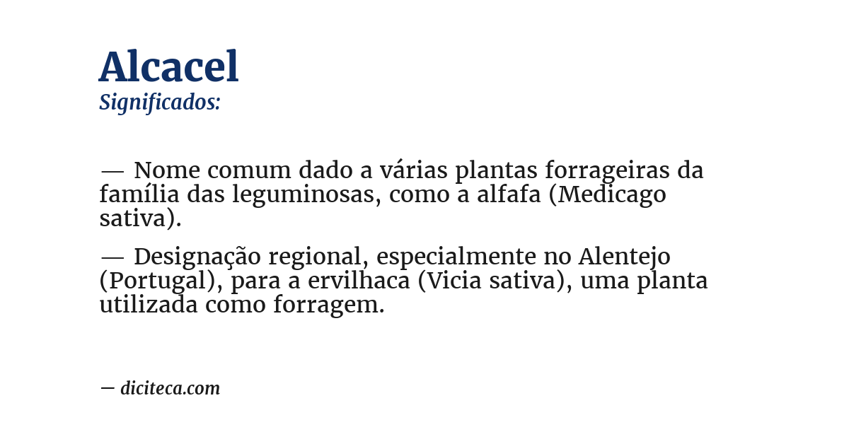 Significado de alcacel