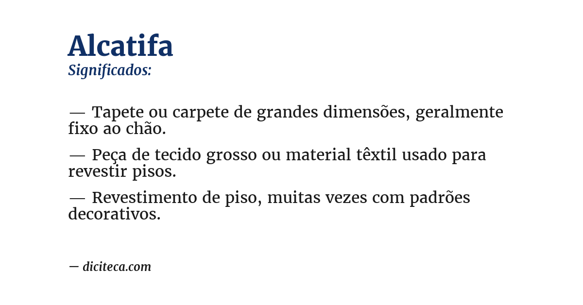 Significado de alcatifa
