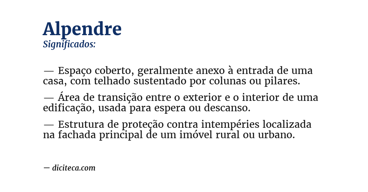 Significado de alpendre