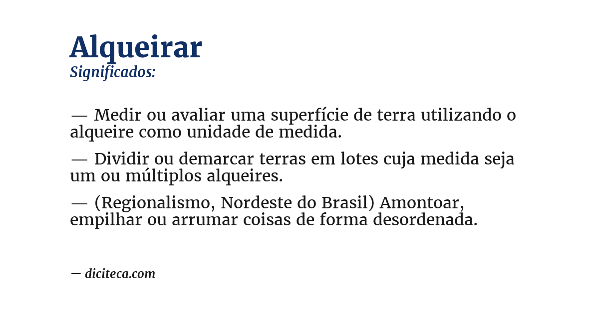 Significado de alqueirar