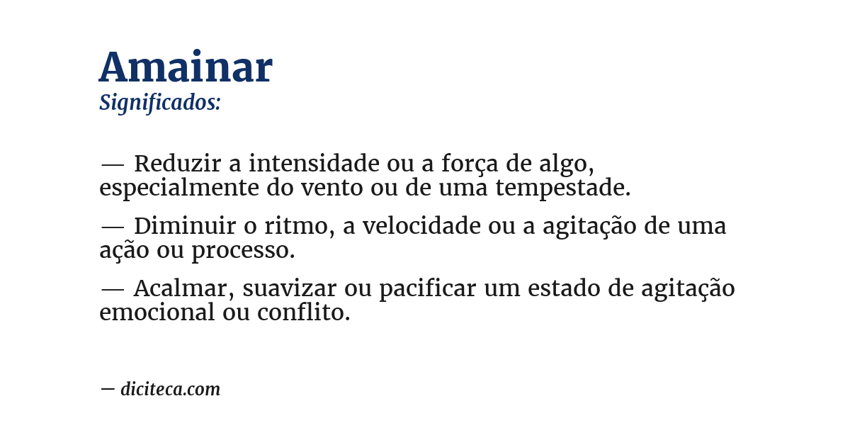 Significado de amainar