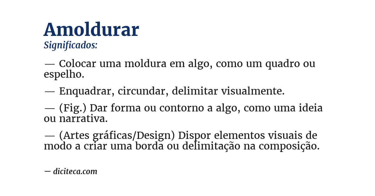 Significado de amoldurar