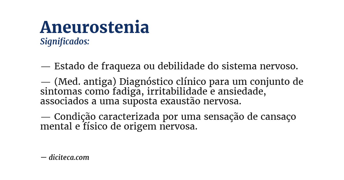Significado de aneurostenia