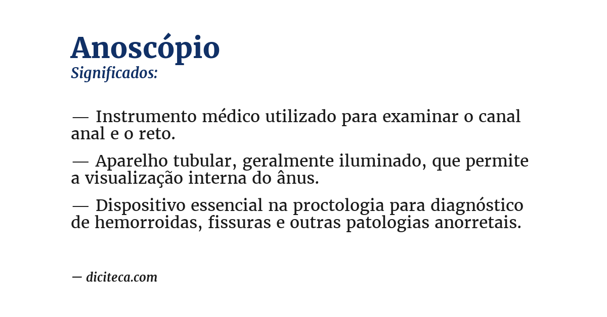 Significado de anoscópio