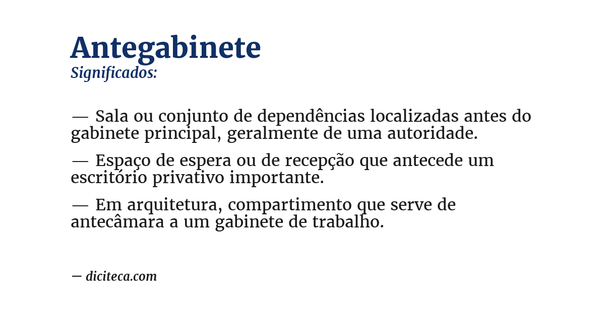 Significado de antegabinete
