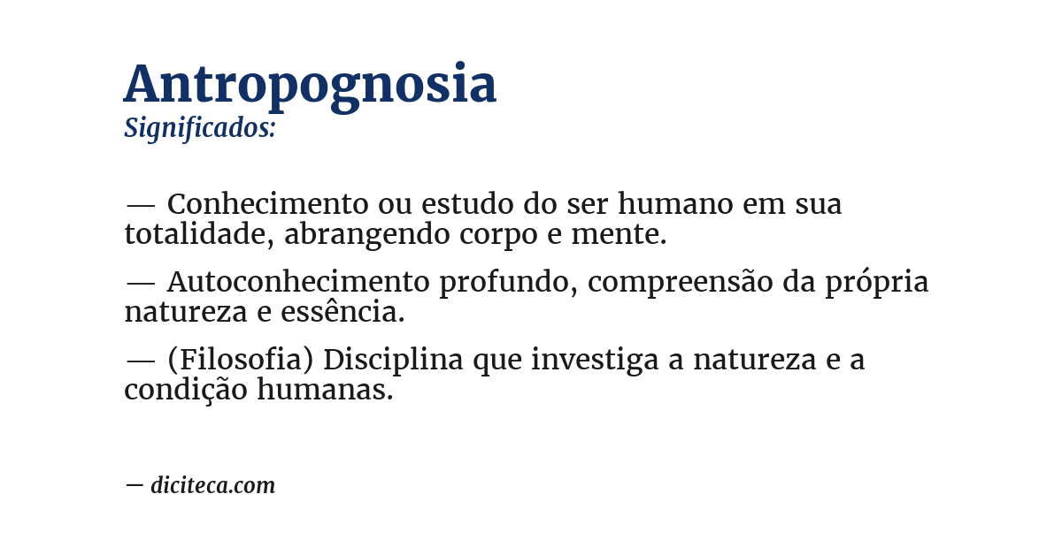 Significado de antropognosia