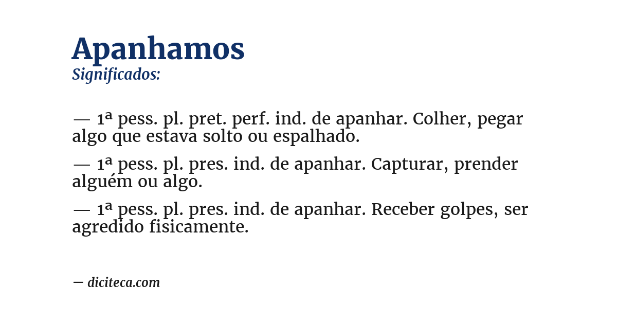 Significado de apanhamos
