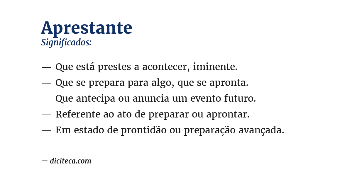 Significado de aprestante