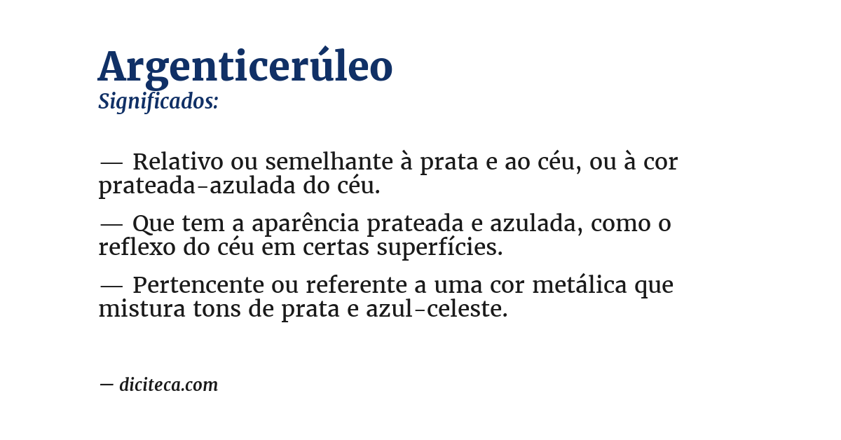 Significado de argenticerúleo