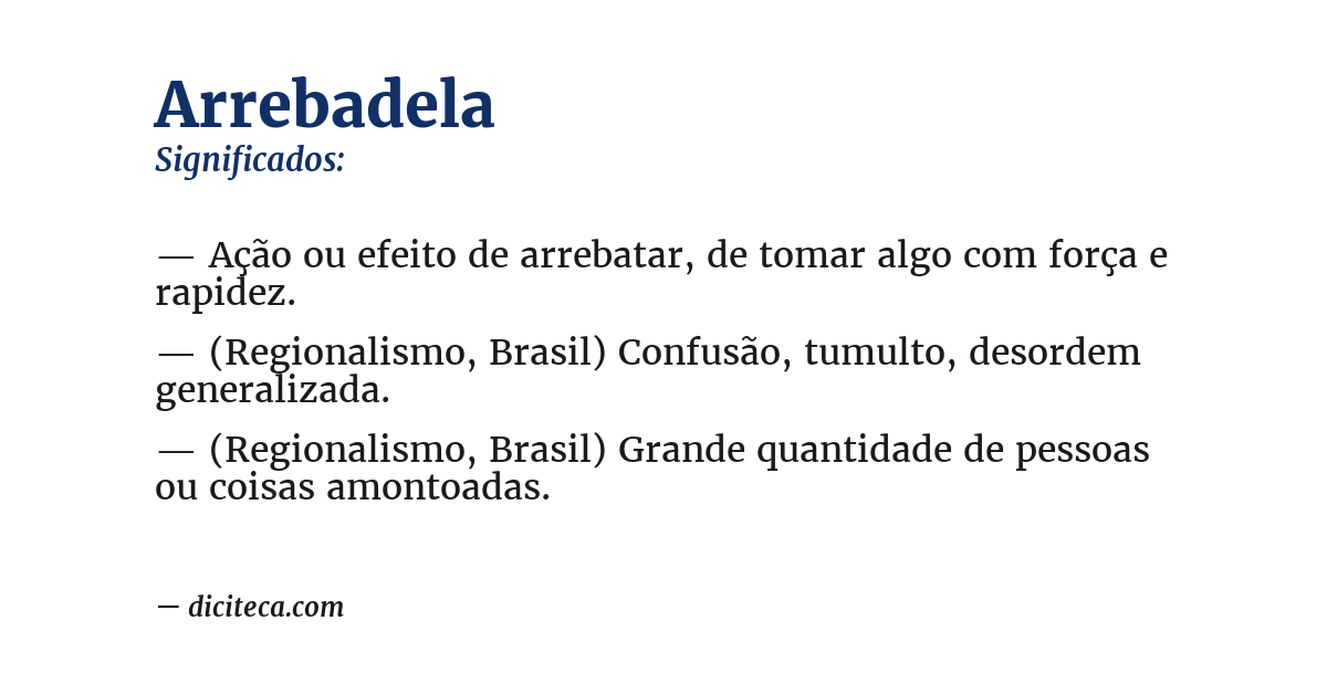 Significado de arrebadela