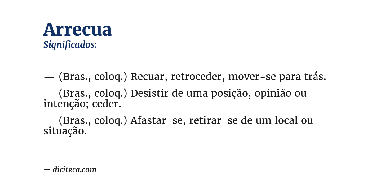 Significado de arrecua