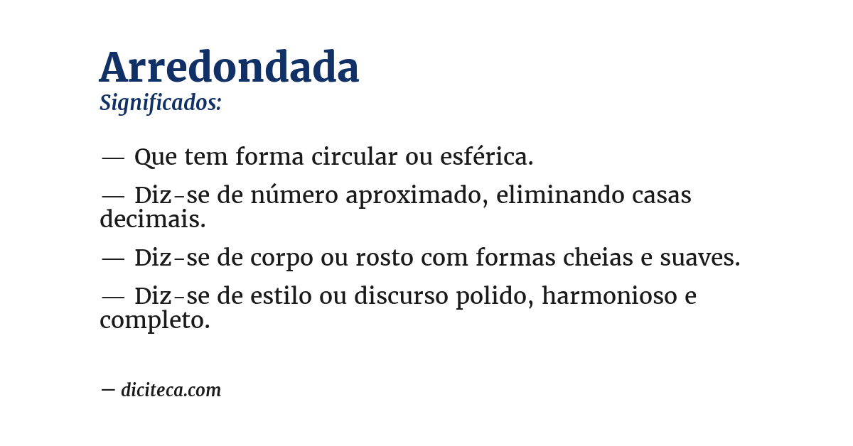 Significado de arredondada