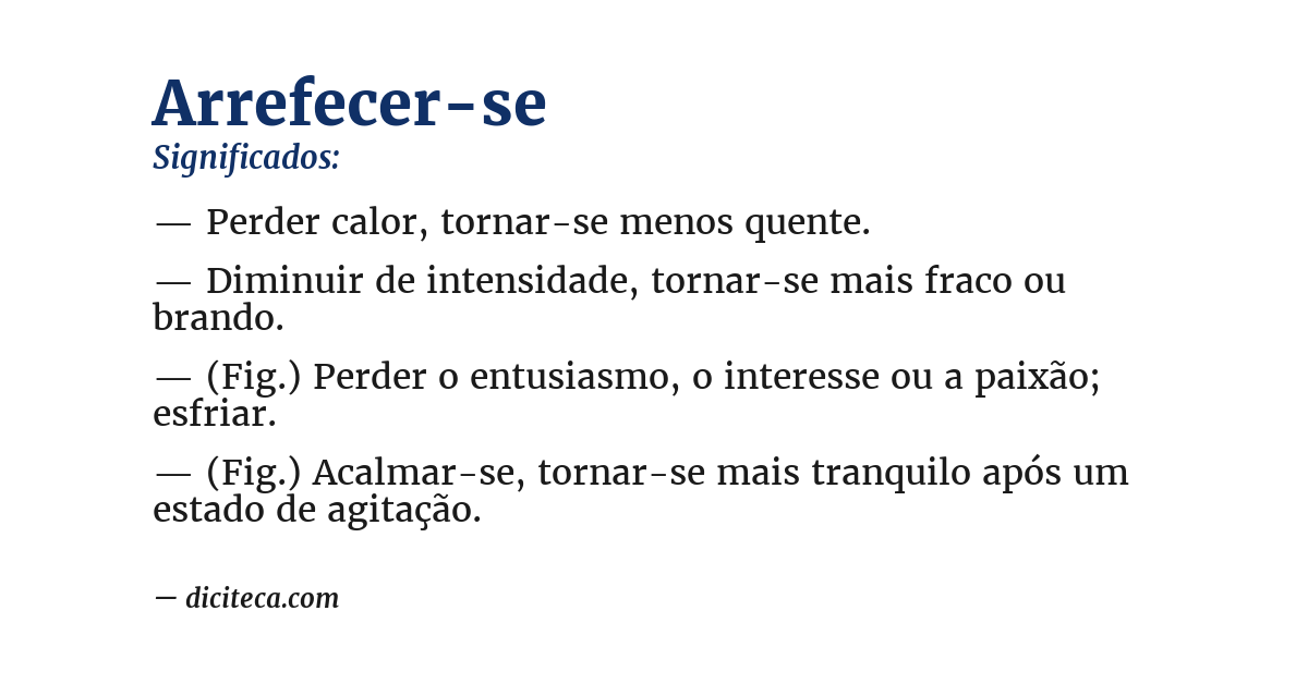 Significado de arrefecer-se