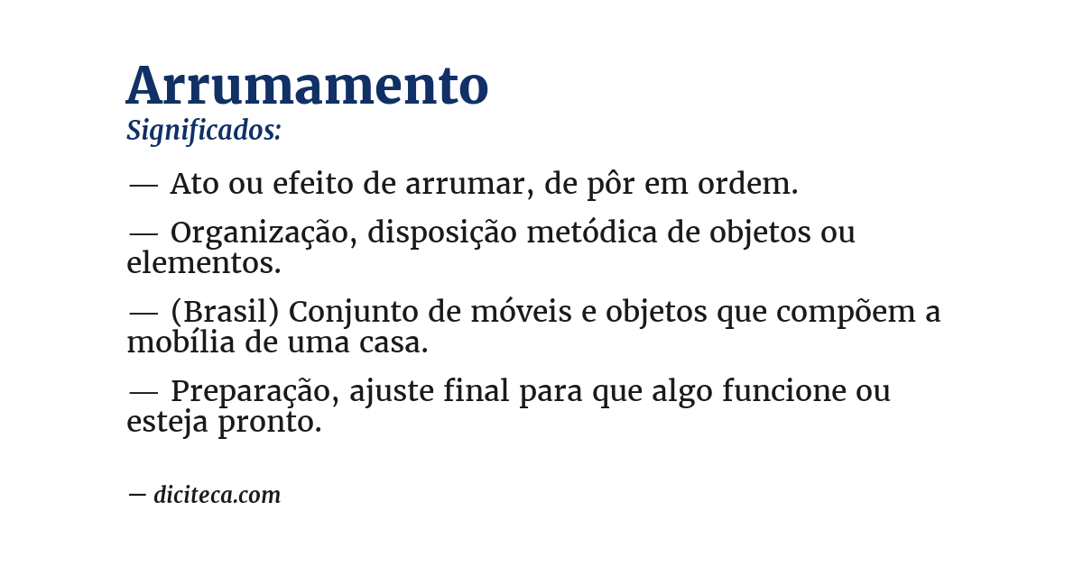 Significado de arrumamento
