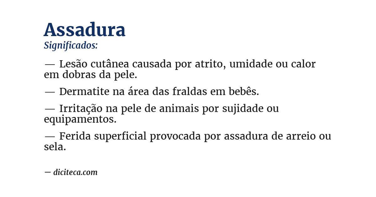 Significado de assadura