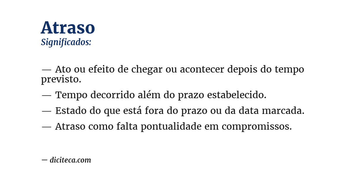 Significado de atraso