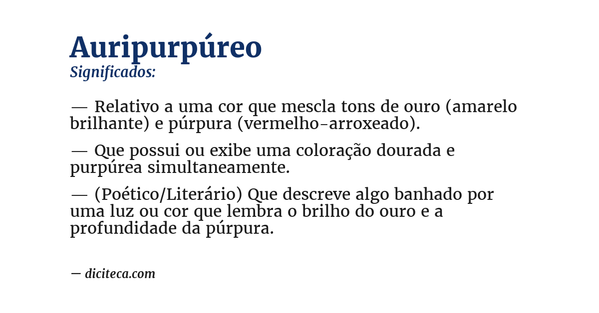 Significado de auripurpúreo