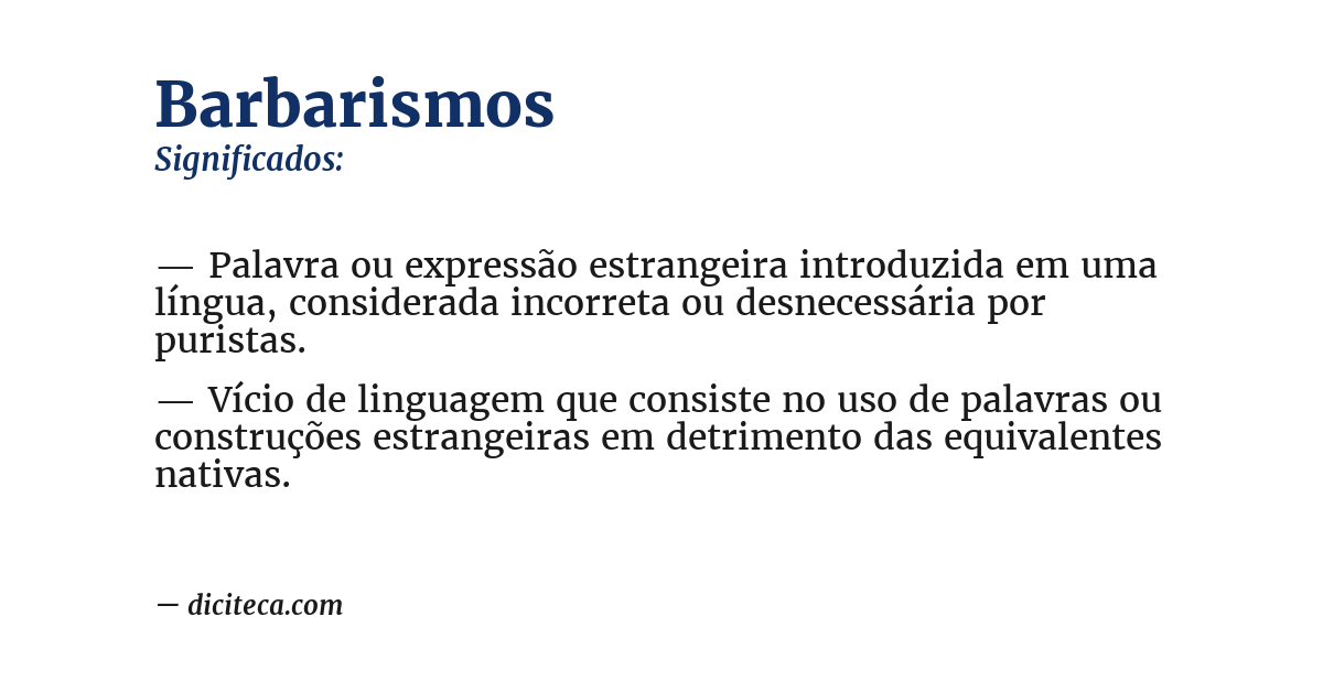 Significado de barbarismos