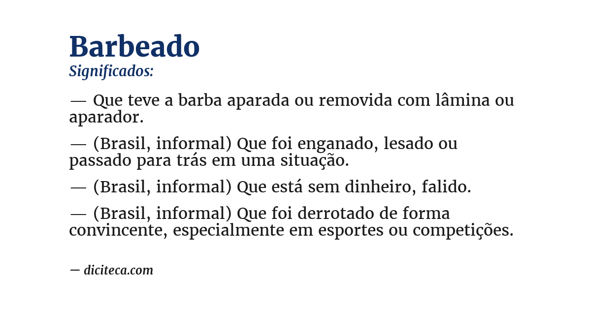 Significado de barbeado