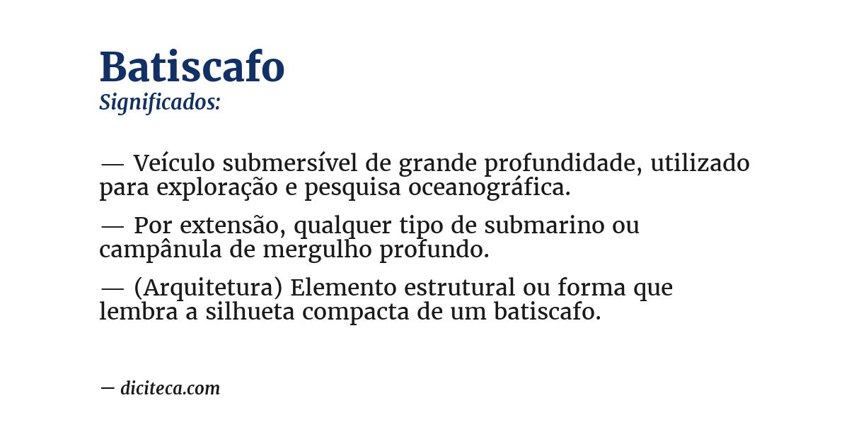 Significado de batiscafo