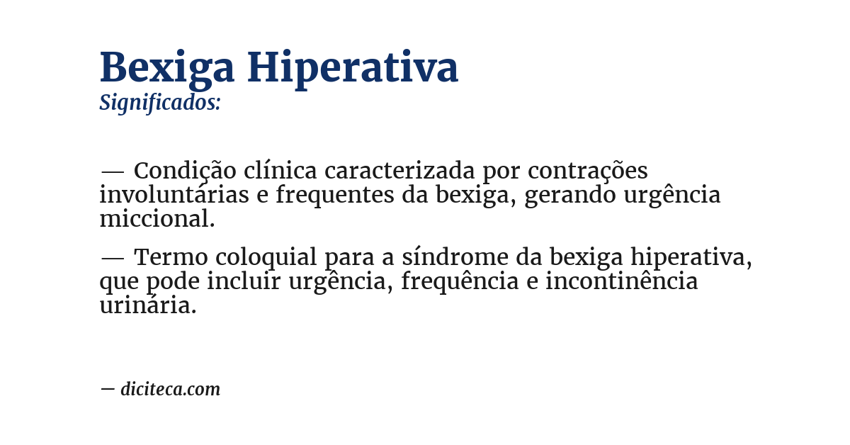 Significado de bexiga hiperativa