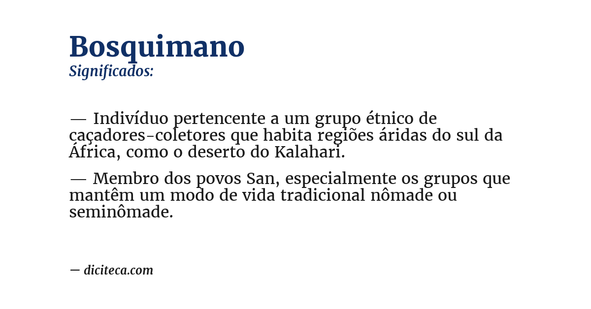 Significado de bosquimano