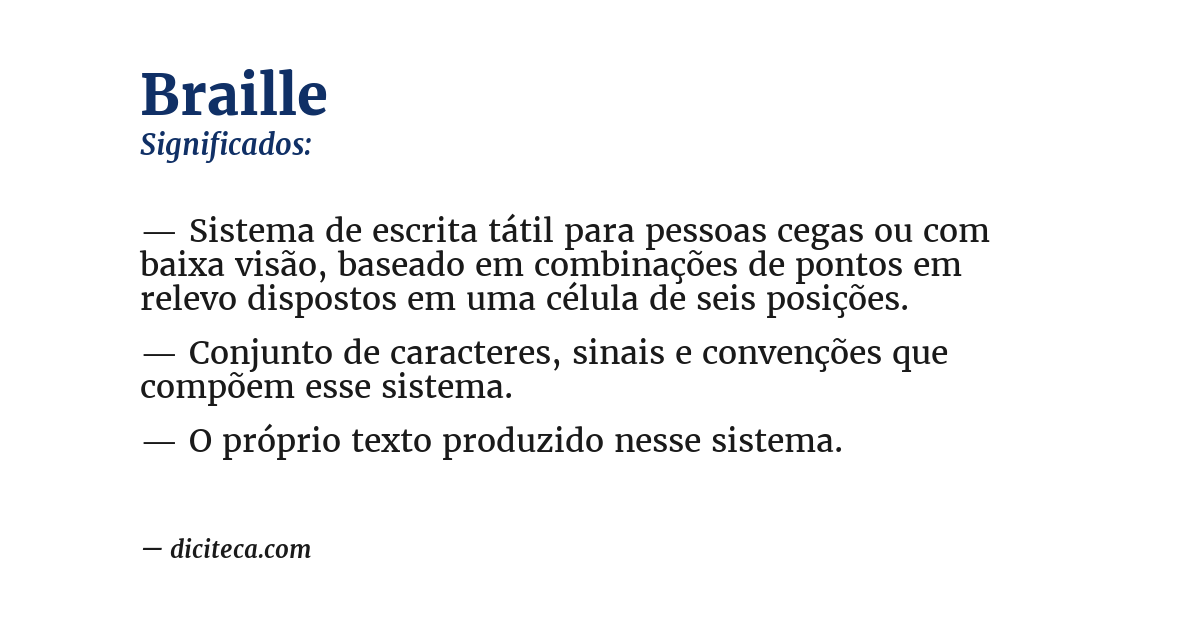 Significado de braille
