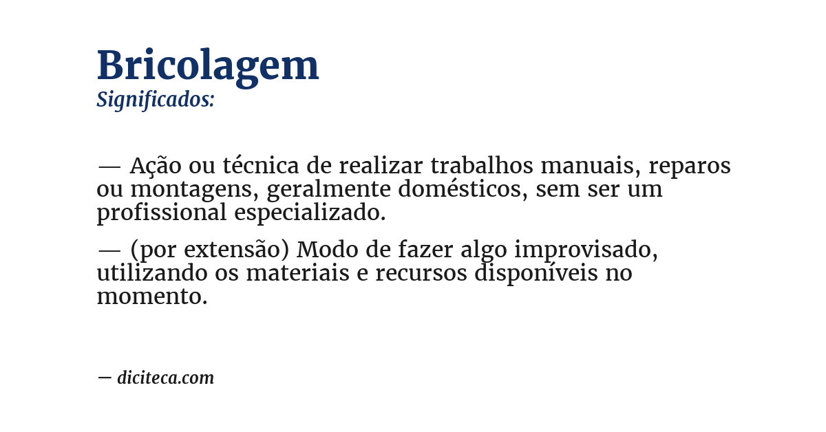 Significado de bricolagem