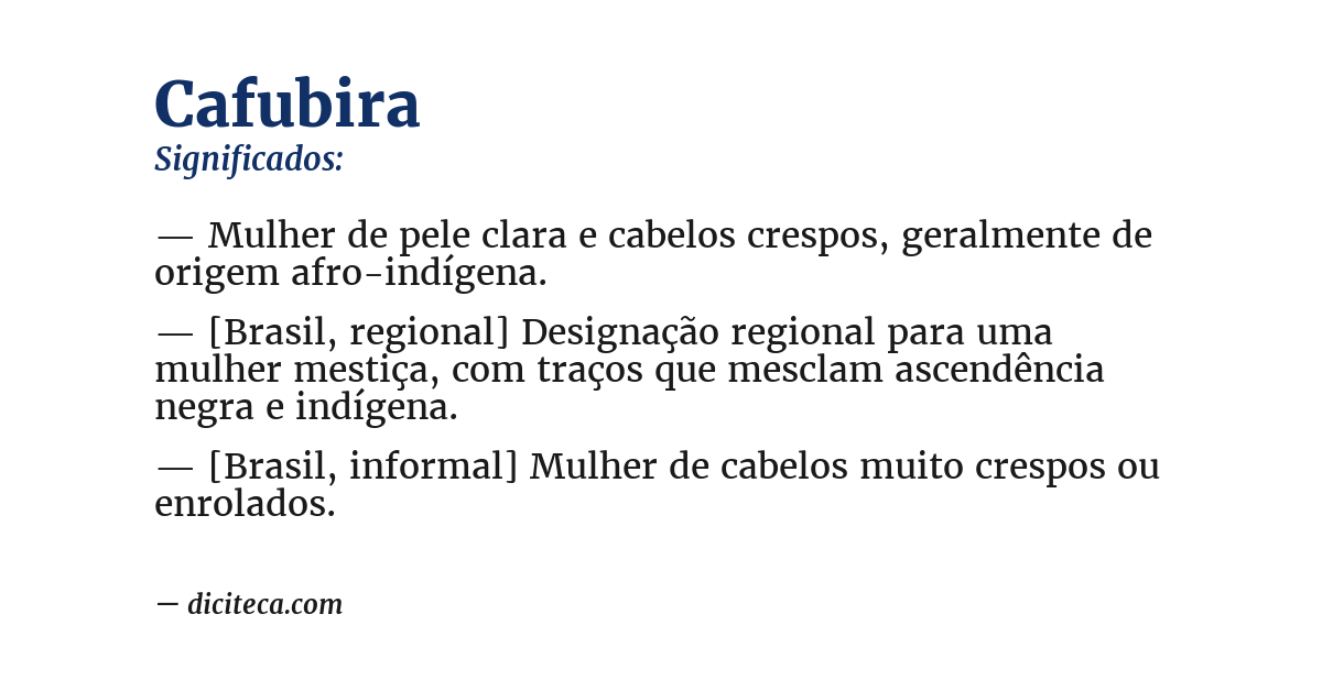 Significado de cafubira