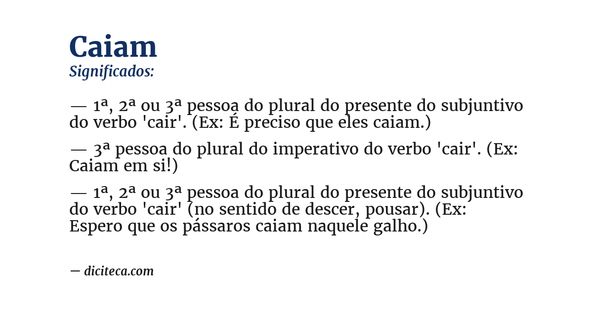 Significado de caiam