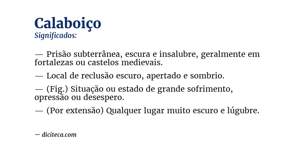 Significado de calaboiço