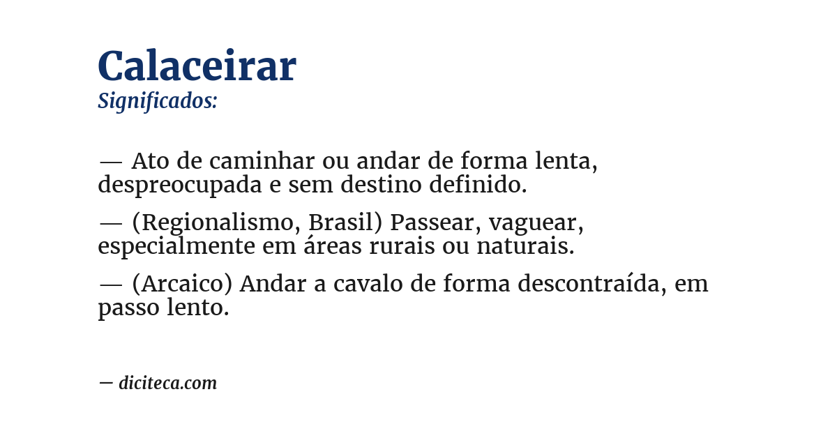 Significado de calaceirar