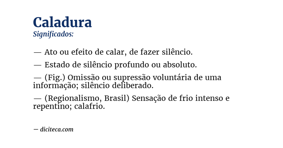 Significado de caladura