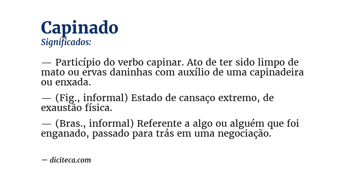 Significado de capinado
