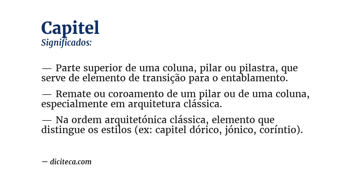 Significado de capitel