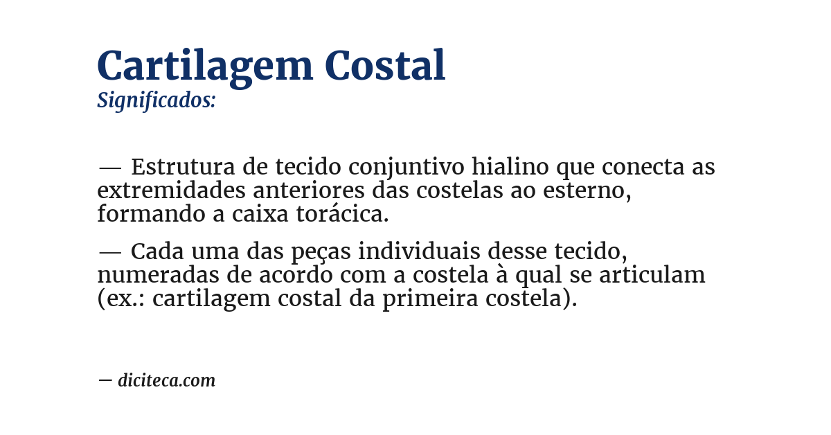 Significado de cartilagem costal